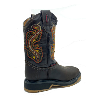 🔥 PHEMUNA – Botas de Trabajo Punta Cuadrada Color Cafe con Casco de Acero 🔥
