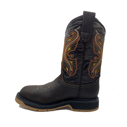 🔥 PHEMUNA – Botas de Trabajo Punta Cuadrada Color Cafe con Casco de Acero 🔥